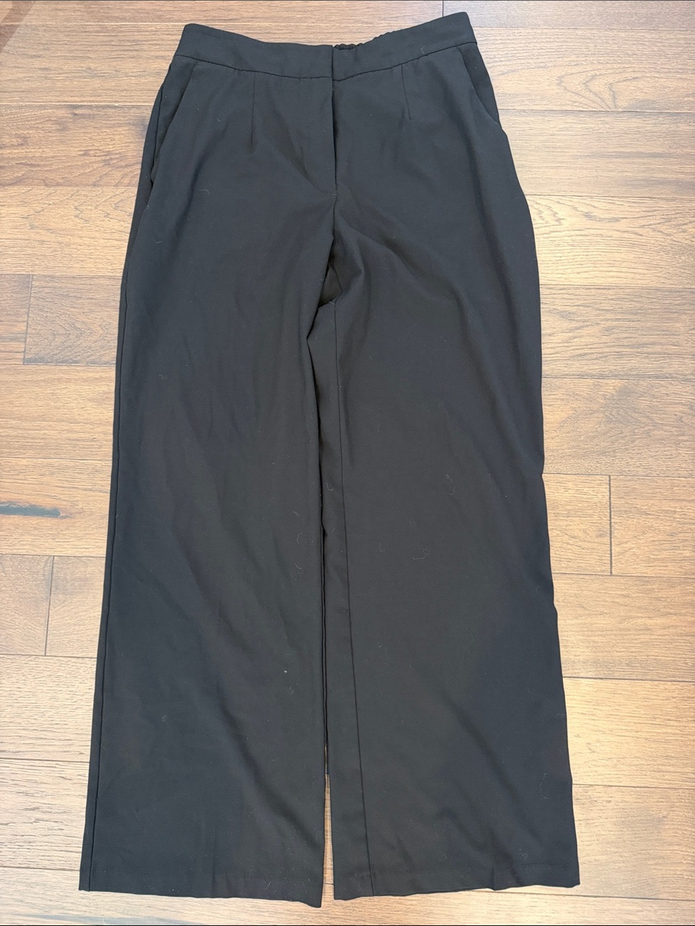 American Tall Women’s Flat Front Wide Leg Dress Pants 14T Black - C45-020